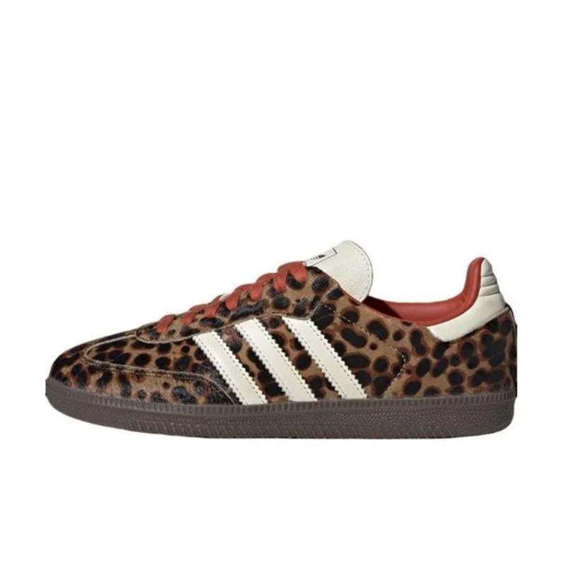 Adidas Samba OG Red Leopard Women’S Perfect Sneaker Fashion Footwear Cow Skin Shoe Walking Trainer Girl Casual Comfortable