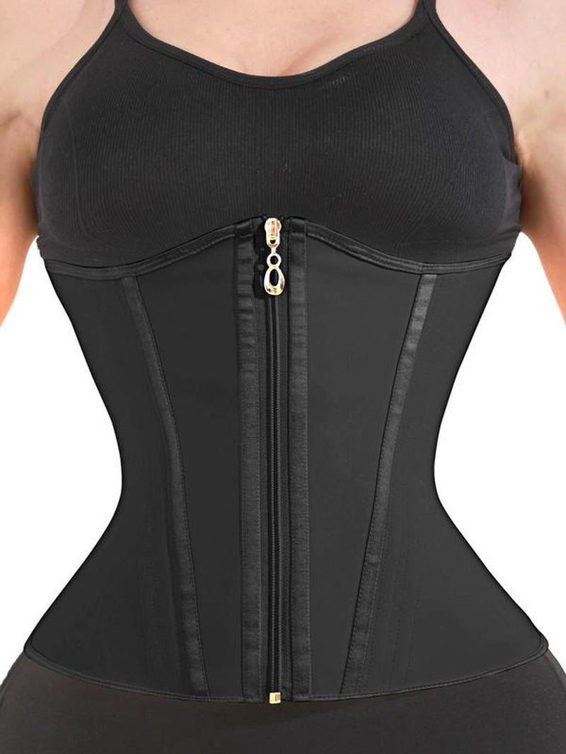 Women'S Solid Zipper Front Waist Trainer, High Stretch Tummy Control Shaper, Tummy Tuck Shaper for Postpartum Recovery, Body Shapewear, Corset Waist Trainer Shaper, Shapewear for Women, Highwaist Girdle