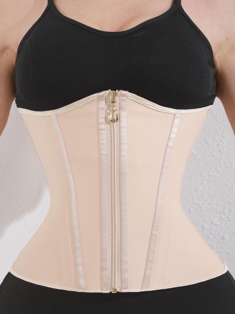 Women'S Solid Zipper Front Waist Trainer, High Stretch Tummy Control Shaper, Tummy Tuck Shaper for Postpartum Recovery, Body Shapewear, Corset Waist Trainer Shaper, Shapewear for Women, Highwaist Girdle