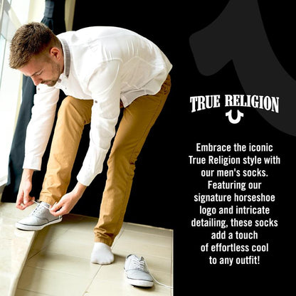 True Religion Mens Socks 8 Pairs Crew Socks for Men Premium Athletic Men'S Socks, Shoe Size 8-12