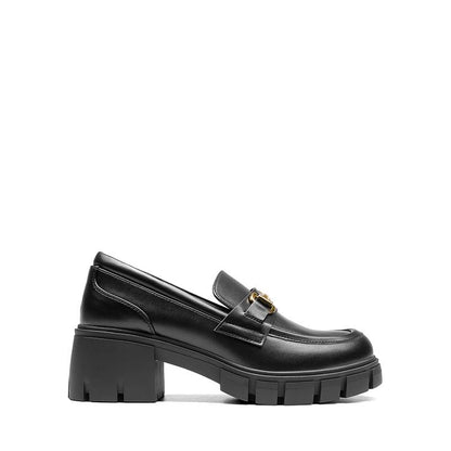 Dream Pairs Women'S round Toe Chunky Slip-On Loafers with Horse-Bit Accent for Casual Occasions