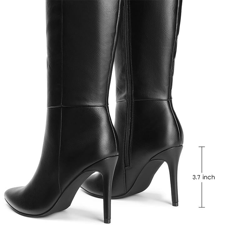 Dream Pairs Women'S Pointed Toe Stiletto Knee High Boots
