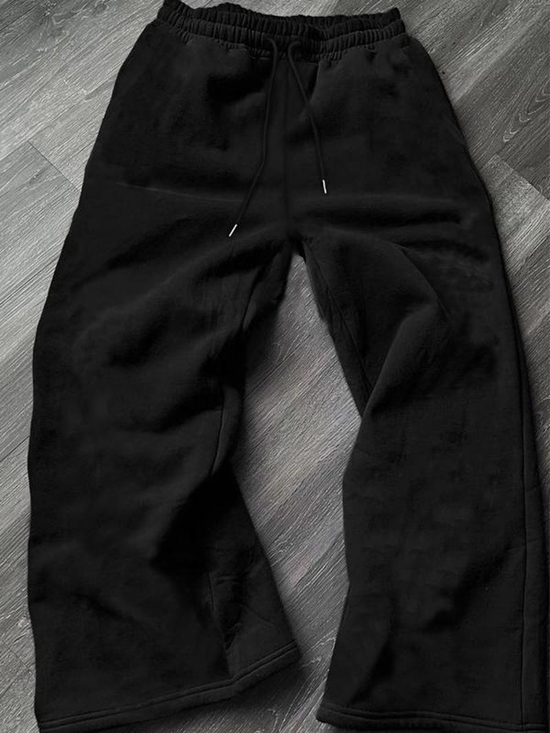 Men'S Letter & Striped Print Drawstring Waist Sweatpants, Casual Comfy Regular Fit Trousers for Fall & Winter, Pants for Men, Men'S Fall Soft Fabric Functional Pockets Bottoms for Daily Wear, Work Pants Men, Workout Clothes, Sports Pants