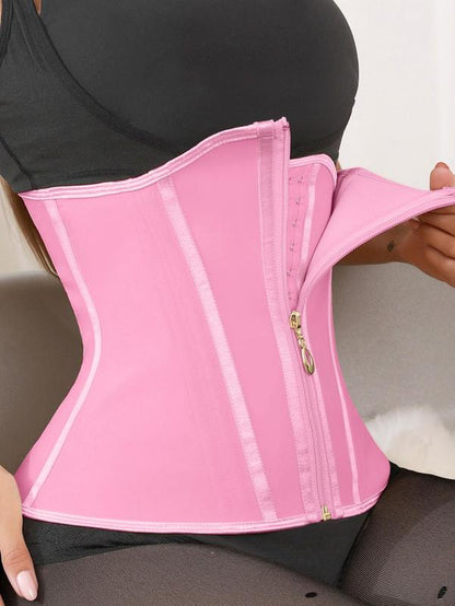 Women'S Solid Zipper Front Waist Trainer, High Stretch Tummy Control Shaper, Tummy Tuck Shaper for Postpartum Recovery, Body Shapewear, Corset Waist Trainer Shaper, Shapewear for Women, Highwaist Girdle