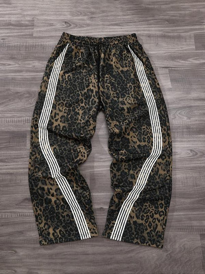 Men'S Letter & Striped Print Drawstring Waist Sweatpants, Casual Comfy Regular Fit Trousers for Fall & Winter, Pants for Men, Men'S Fall Soft Fabric Functional Pockets Bottoms for Daily Wear, Work Pants Men, Workout Clothes, Sports Pants