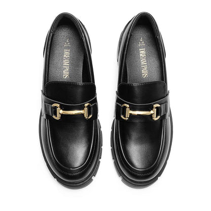 Dream Pairs Women'S round Toe Chunky Slip-On Loafers with Horse-Bit Accent for Casual Occasions