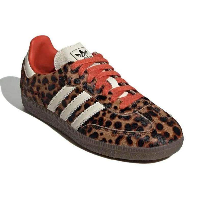 Adidas Samba OG Red Leopard Women’S Perfect Sneaker Fashion Footwear Cow Skin Shoe Walking Trainer Girl Casual Comfortable