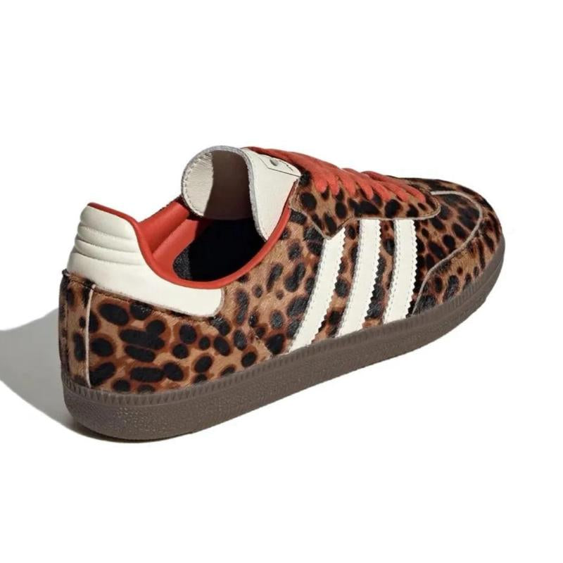 Adidas Samba OG Red Leopard Women’S Perfect Sneaker Fashion Footwear Cow Skin Shoe Walking Trainer Girl Casual Comfortable